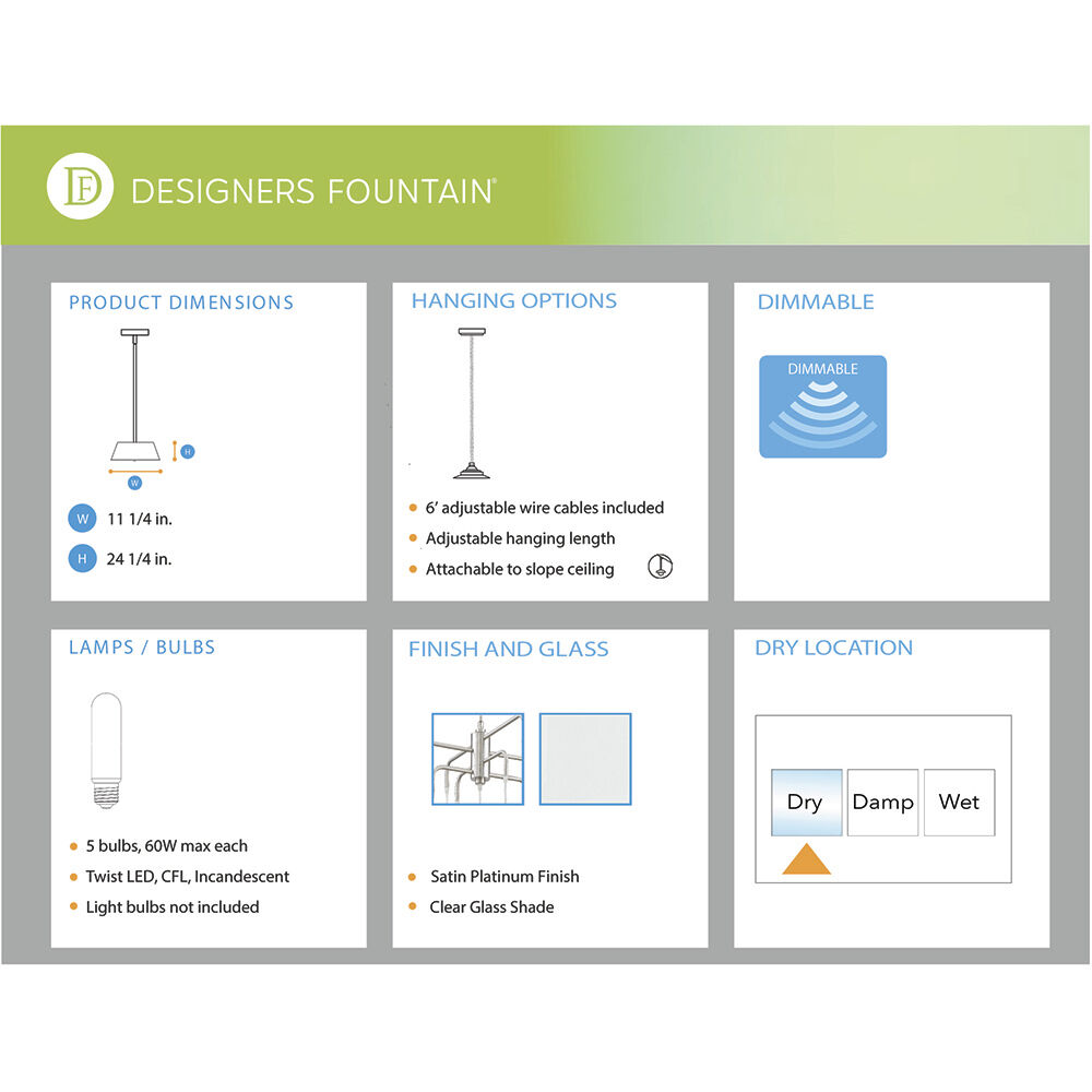 Echo 3 Light 11 inch Satin Platinum Mini Pendant Ceiling Light